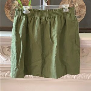 Jcrew olive green mini skirt